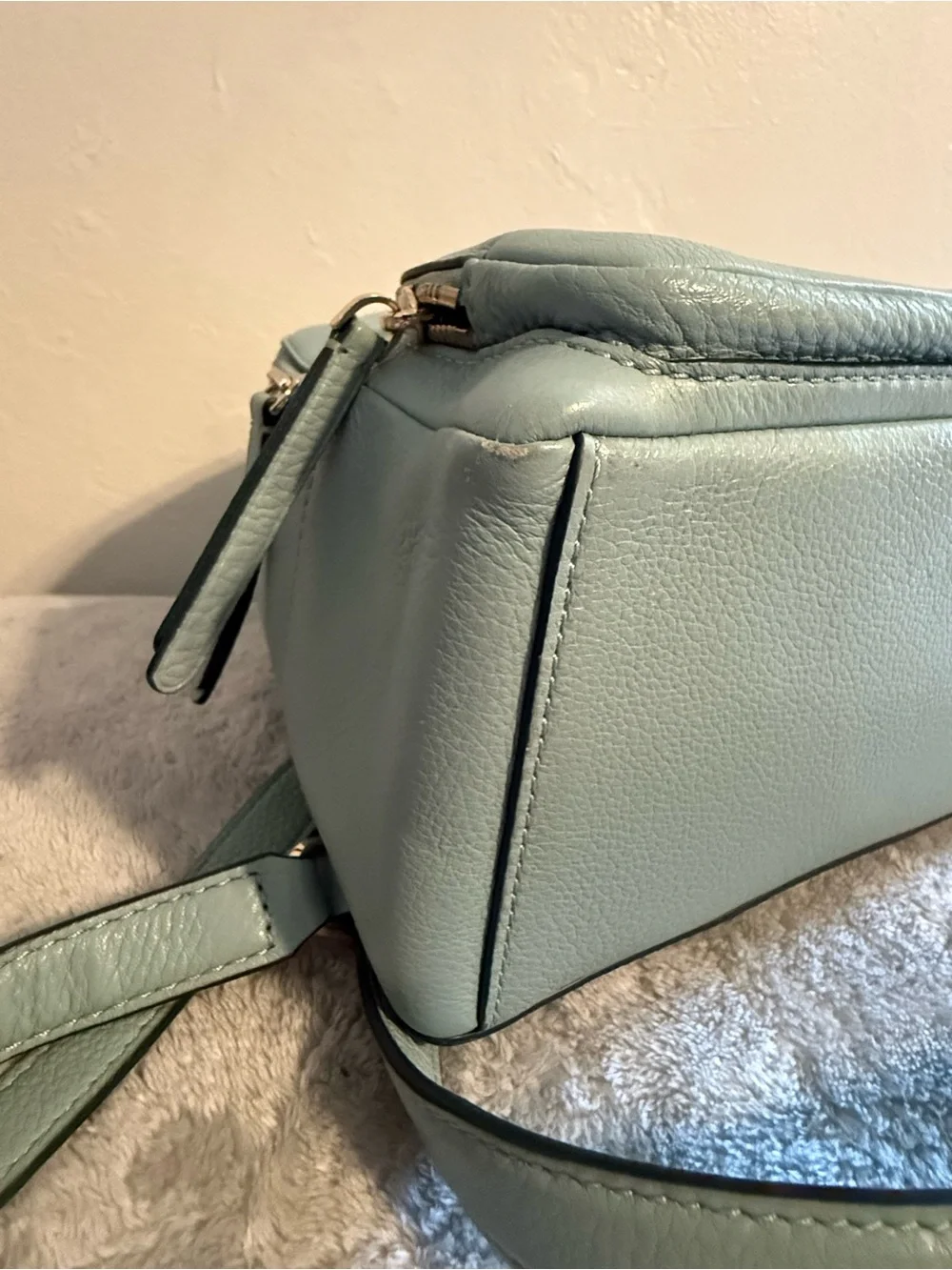 kate spade Mini Pebbled Leather Backpack in Sage